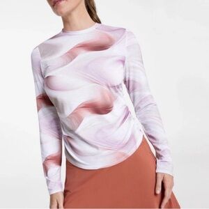 CALIA Tissue Texture Long Sleeve Crew Performance Top Golf UPF 40+ Size XXL